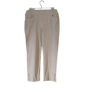 Soft Surroundings Tan Pants Women Size Small Casual Preppy Pockets